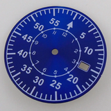 33.5MM Sterile Pilot Dial for TMI NH35 Green luminous Date Window Green BLue Black Vintage Style