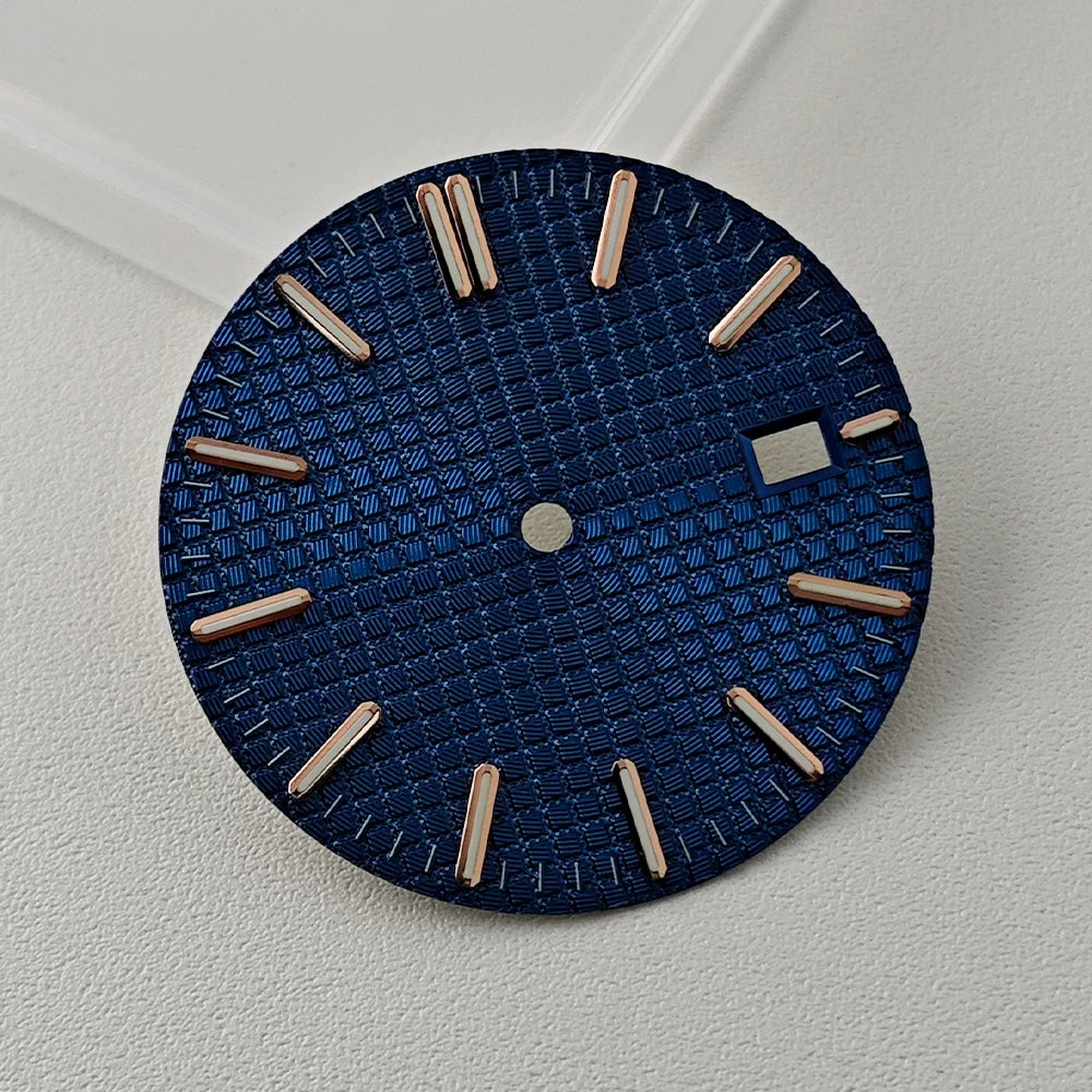 Full Sterile 31.8mm Waffle Dial green luminous dial for NH35 mechanical movement PRX Royal Oak AP etc