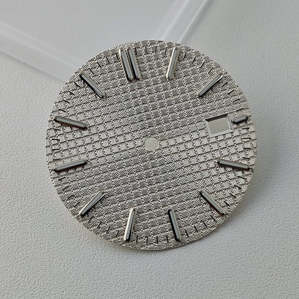 Full Sterile 31.8mm Waffle Dial green luminous dial for NH35 mechanical movement PRX Royal Oak AP etc