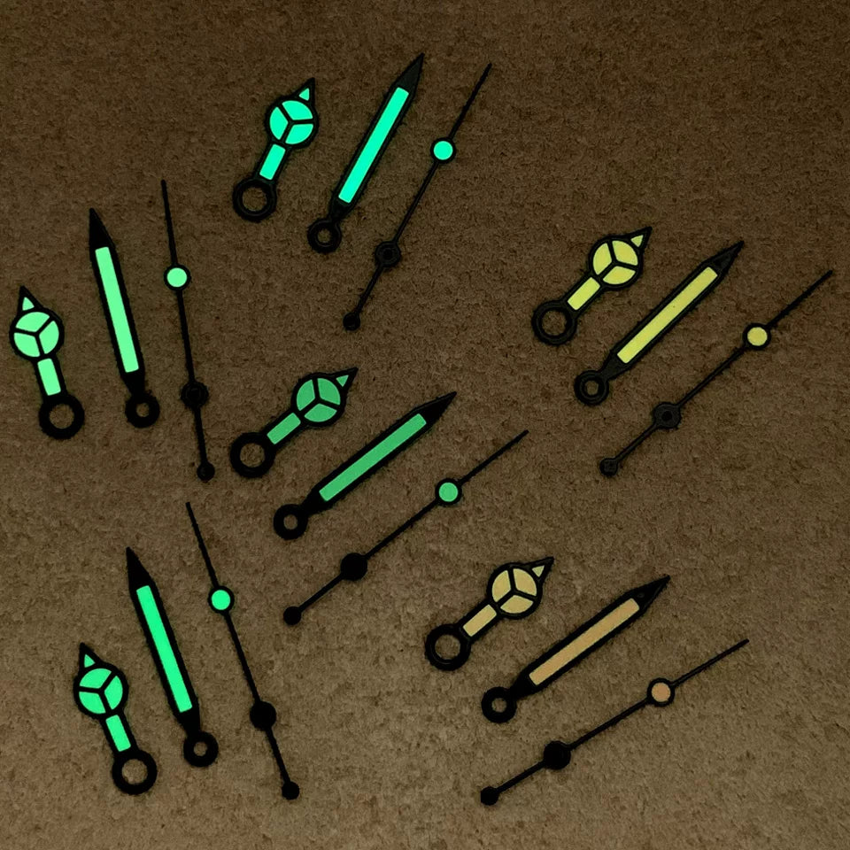 Green luminous Watch Hands Benz Style needle black hands red blue green orange gray white suitable for Japanese NH35/36/4R movement
