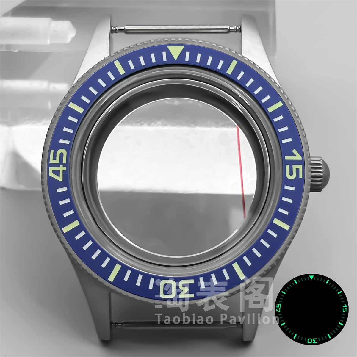 40MM titanium-coated Fifty Fathoms Watch Case Luminous Bezel Domed Sapphire for NH35 36 ETA2824 PT5000 movement 10Bar