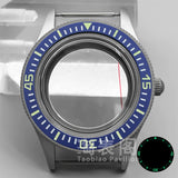 40MM titanium-coated Fifty Fathoms Watch Case Luminous Bezel Domed Sapphire for NH35 36 ETA2824 PT5000 movement 10Bar