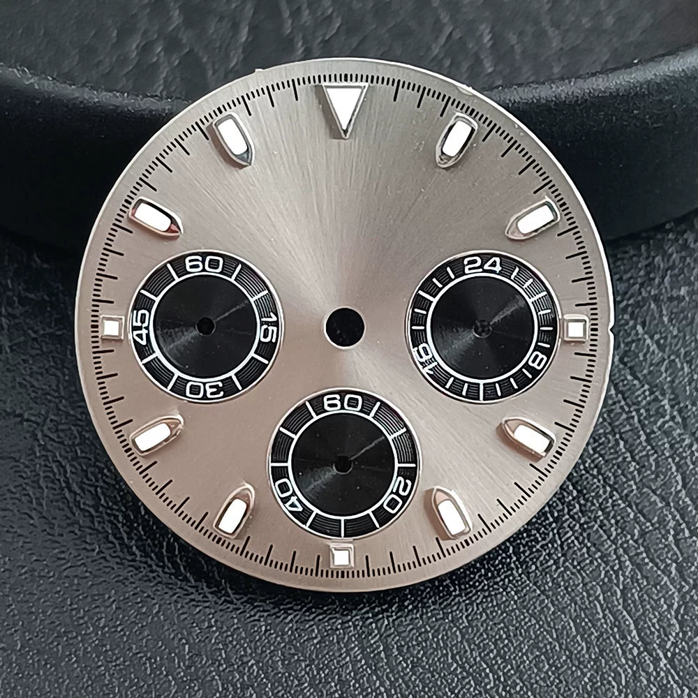 29Mm VK63 Dial luminous suitable for multi-function quartz movement Chronograph and supports customized logo.