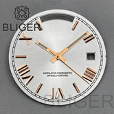 29MM Miyota 8285 dial with hands Roman numeral calendar luminous Green Black Blue White Brown Grey