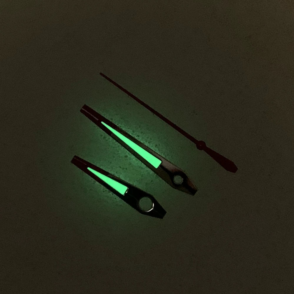 Two Tone watch hand  Red Tip watch Hand green luminous pointer for Japanese NH35/36/4R/7S mechanical movement
