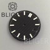 29.5MM Nautilus Dial for Seiko NH35 green luminous double bar 12 hour marker