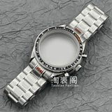 Mineral Crystal Speedmaster Watch Case 40mm Stainless Steel Polished VK63 Movement Domed 5ATM