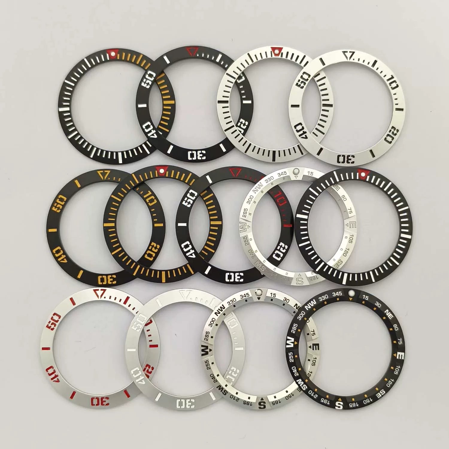 Samurai Bezel Insert digital striped aluminum Prospex Compass outer diameter 40mm inner diameter 31.5mm thickness 1.4mm