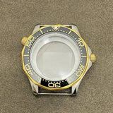 41mm Pvd Black Rose Gold Seamaster Watch Case  2 crown 316L Stainless Steel Ceramic for NH35/36 Movement