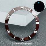 Submariner Bezel Replacement Accessories 38mm * 30.6mm Ceramic Tilt Bezel Suitable for 40.5mm Bezel