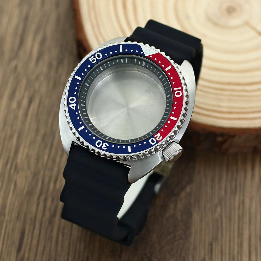 45MM Modified Turtle Model Case for miyota 9015 Automatic 316L Stainless Steel 28.5mm dial 20bar Sapphire