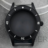 40mm PVD black Fifty Fathom Watch Case matte sandblasted Ceramic Bezel NH35 34 36 38 etc PT5000 ETA 2824 Miyota8215 movement 10Bar Sapphire