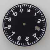 33.5MM Sterile Pilot Dial for TMI NH35 Green luminous Date Window Green BLue Black Vintage Style