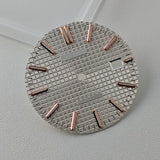 Full Sterile 31.8mm Waffle Dial green luminous dial for NH35 mechanical movement PRX Royal Oak AP etc