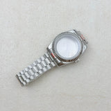36MM/39MM Datejust Watch Case With Presidential Strap Set Sapphire Glass for NH35/NH36,34 38 etc Movement 10ATM