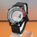 Black Seamaster 300 Case 41mm Sapphire for NH35/NH36 10ATM