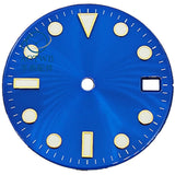 28.5MM Submariner Dial sunburst Blue luminous NH35 NH34 ETA2824 PT5000 Miyota8215 ST2130