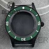 40mm PVD black Fifty Fathom Watch Case matte sandblasted Ceramic Bezel NH35 34 36 38 etc PT5000 ETA 2824 Miyota8215 movement 10Bar Sapphire
