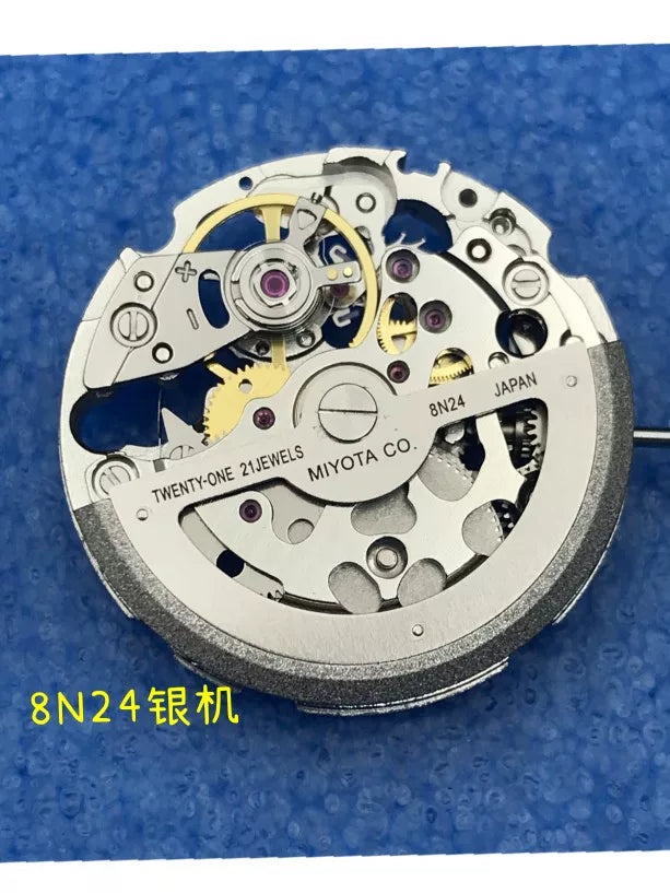 Miyota 8N24 Automatic Mechanical Movement 21600 BHP Watch Movement  21 Jewels Skeletonized Automatic Movement