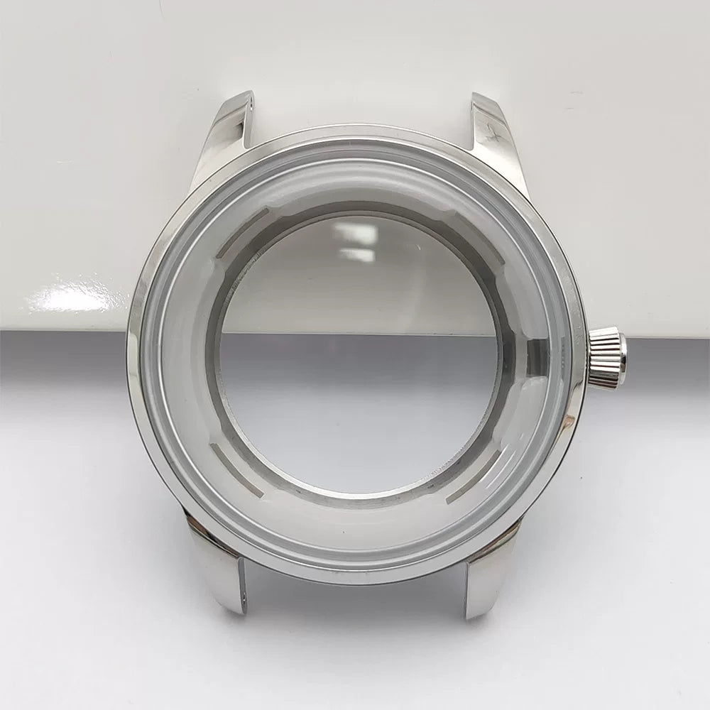 40Mm cocktail watch case 316 stainless steel bubble mirror for NH35/36/NH4R/NH38 movements pilot case glass back