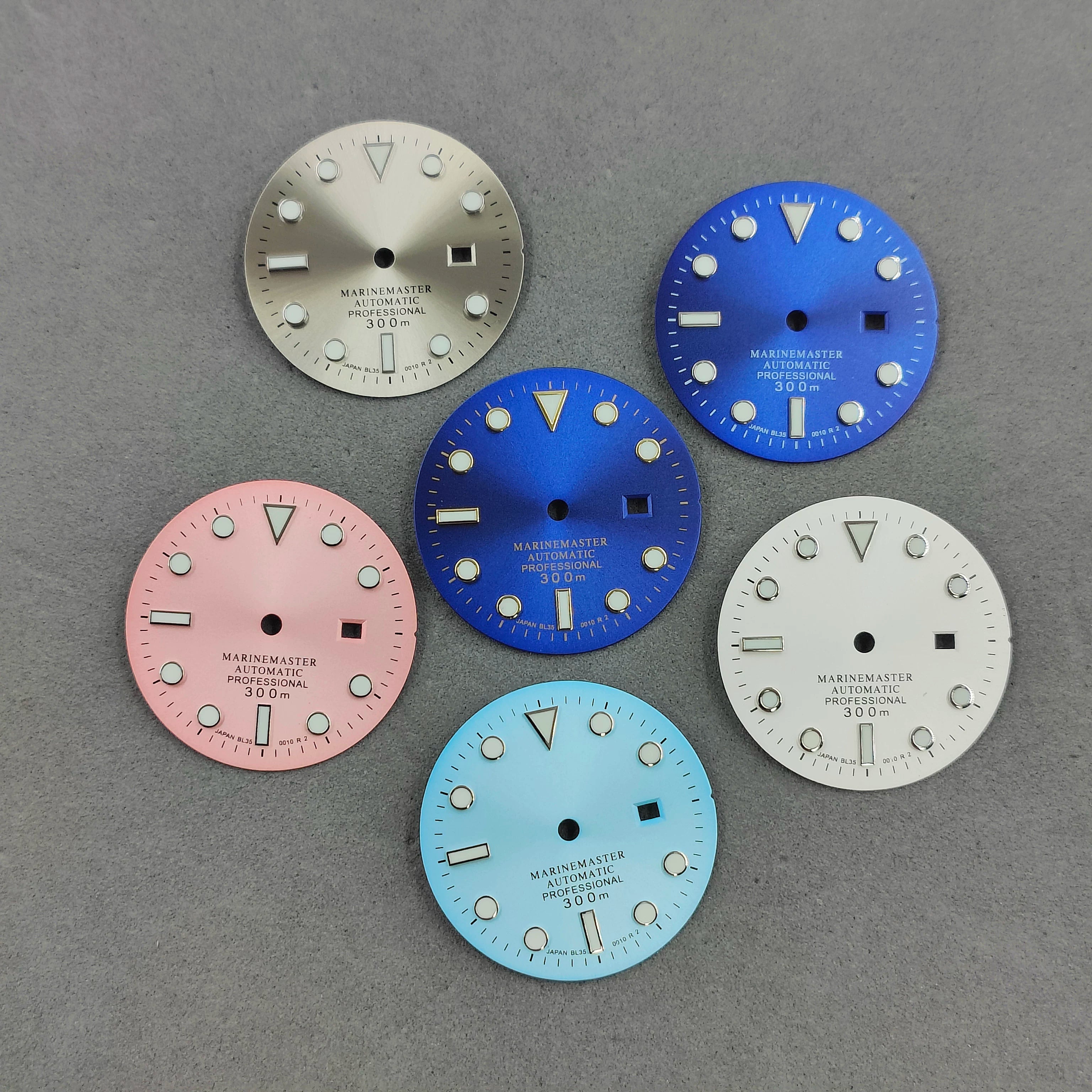 Lady Submariner Dial 24.5mm Sunburst green luminous light for installing NH05 modified watch accessories