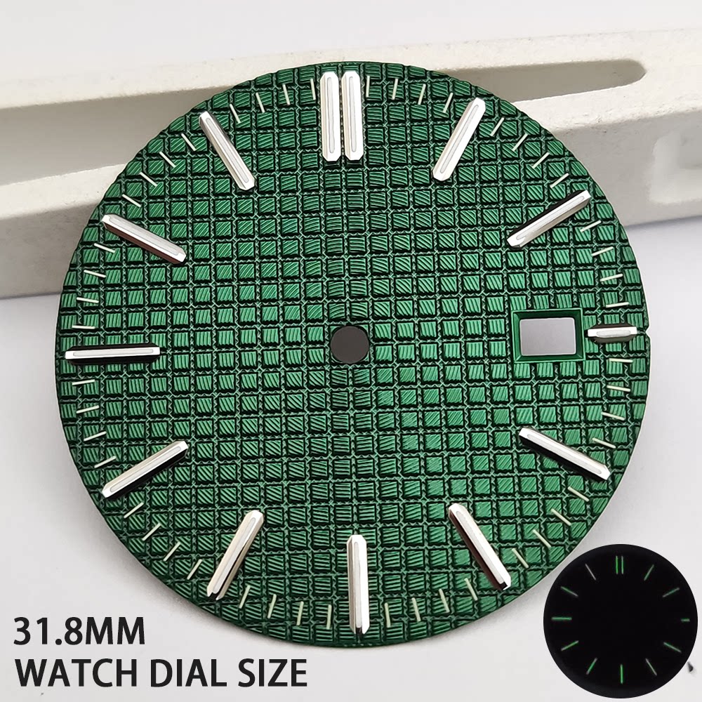 31.8MM Oak Watch Dial Luminous Suitable for NH35A Movement Rose Gold blue green white Prx
