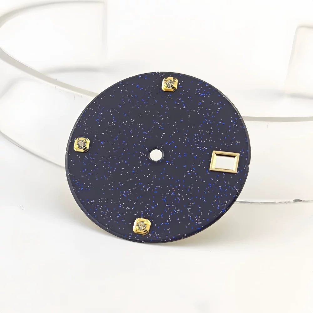 NH35 Starry dial enamel surface blue gold sand NH36/4R35 mechanical watch watch accessories size 28.5mm