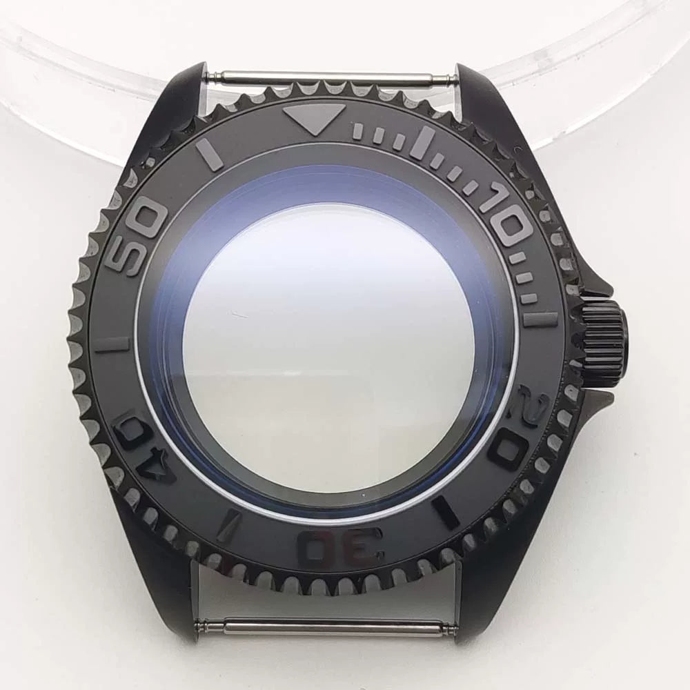 42MM Pvd Black Submariner Watch case Diver Mod Accessary Double Domed sapphire for NH35 34 36 38 etc 10Bar