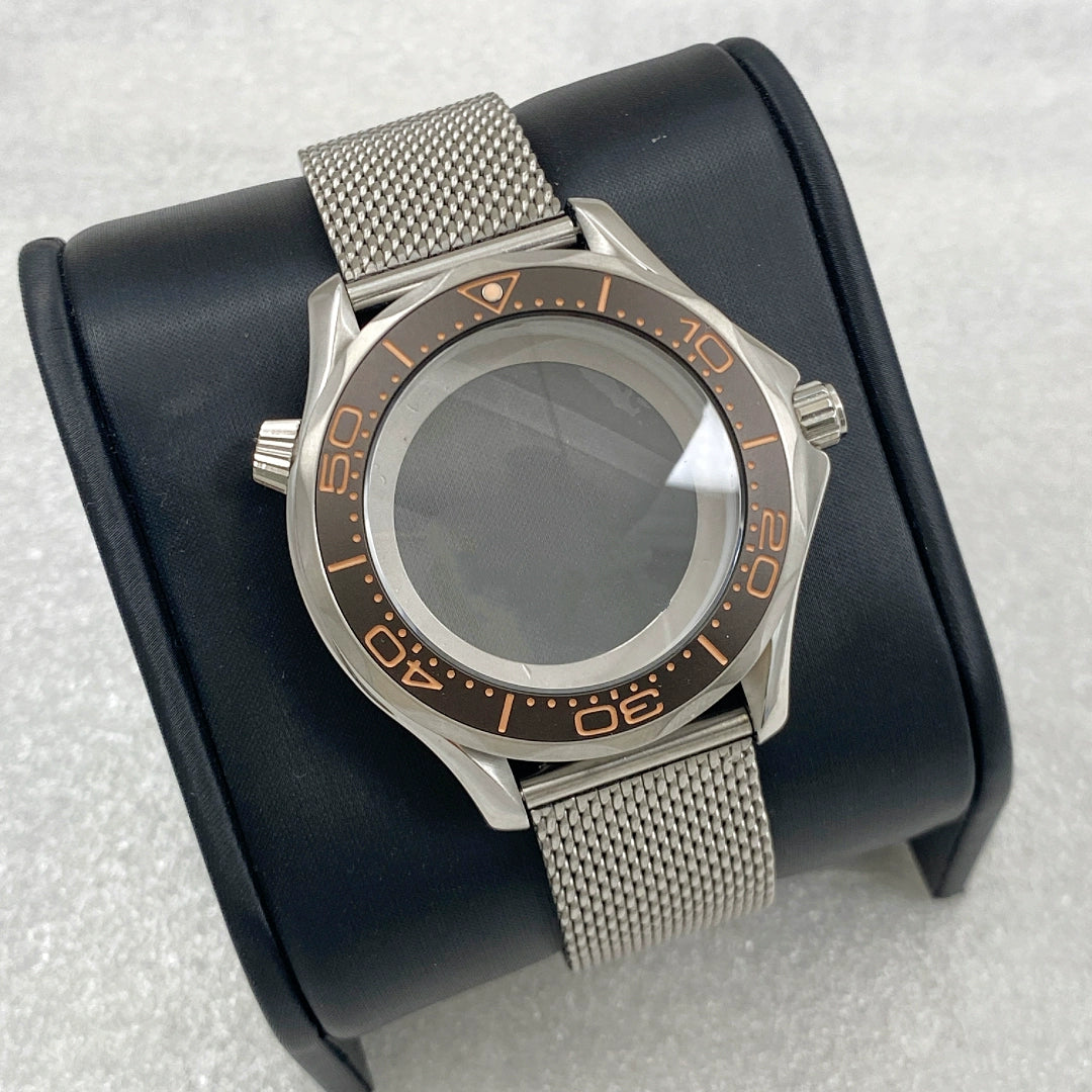 41mm改造シーマスター300ケースメッシュベルトサファイアガラスNH35ムーブメントに適合ステンレススチールケース