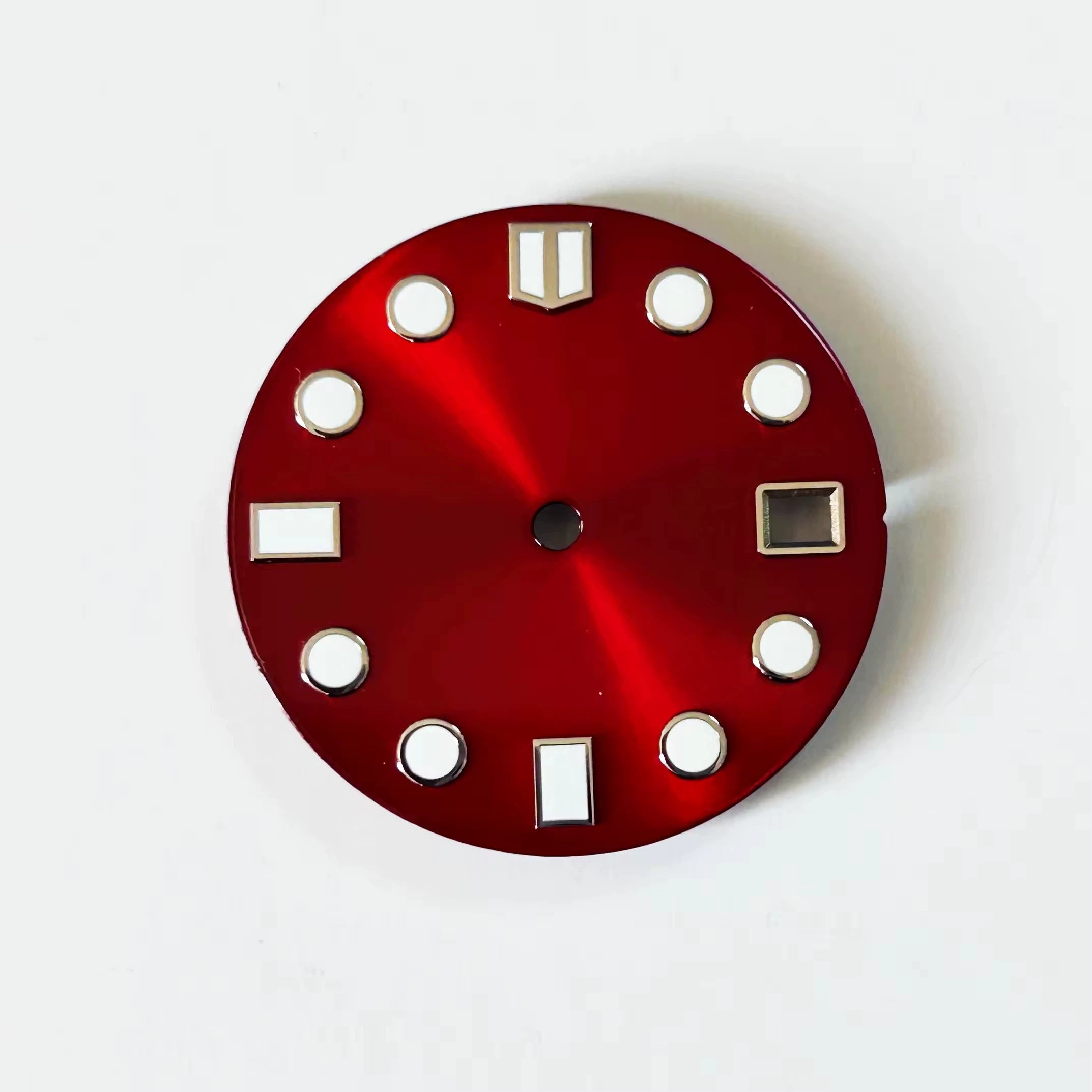 28.5MM Double bar Watch dial blue and green luminous light for NH35 NH36 NH35 dial, watch accessories NH35 customization