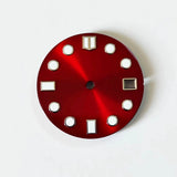 28.5MM Double bar Watch dial blue and green luminous light for NH35 NH36 NH35 dial, watch accessories NH35 customization