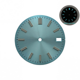 28.5mm NH35 Dial Log Marker Sunburst Surface BGW9 Luminous Dial blue