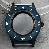 40mm PVD black Fifty Fathom Watch Case matte sandblasted Ceramic Bezel NH35 34 36 38 etc PT5000 ETA 2824 Miyota8215 movement 10Bar Sapphire