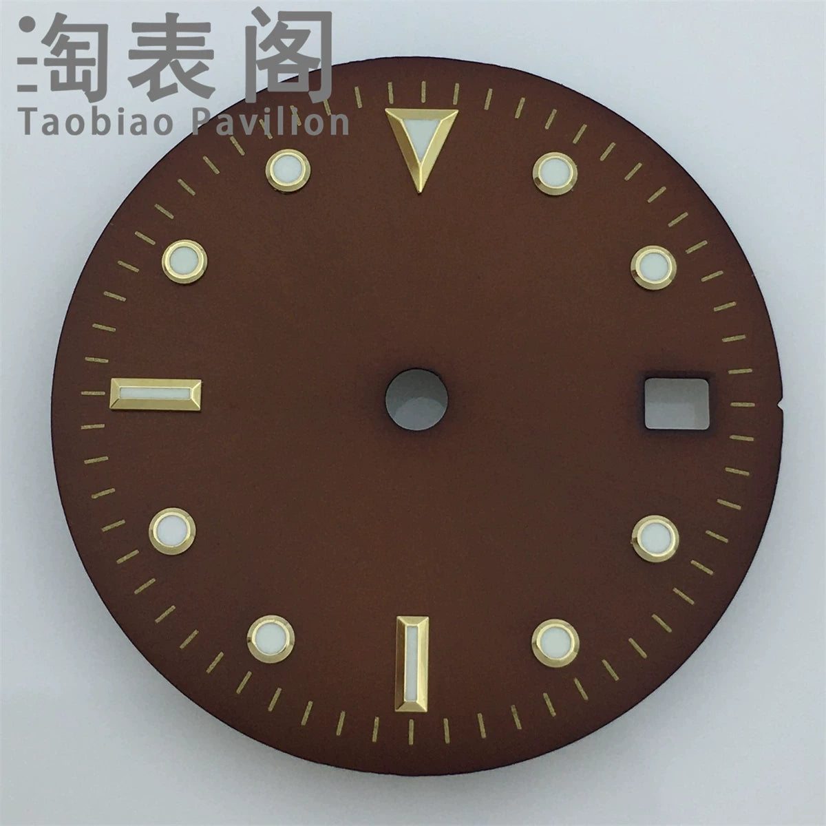 Modified 28.5mm brown GMT dial Sub Style green luminous light for NH34 Nh 35 movement,
