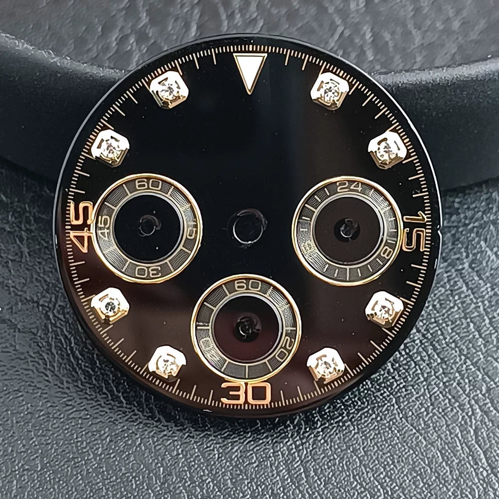 29Mm VK63 Dial luminous suitable for multi-function quartz movement Chronograph and supports customized logo.