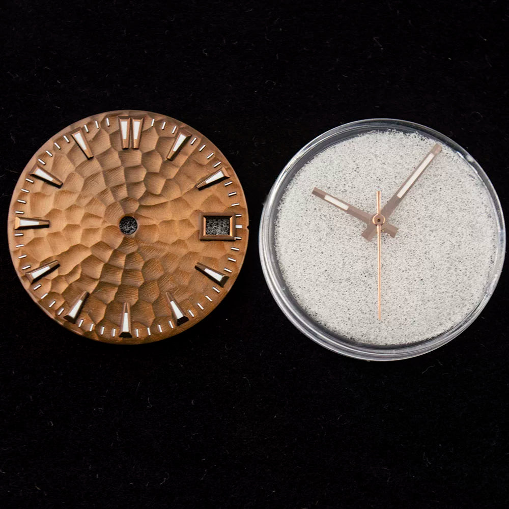 28.5mm Honey Comb dial green luminous watch face suitable for NH35 movement+hands