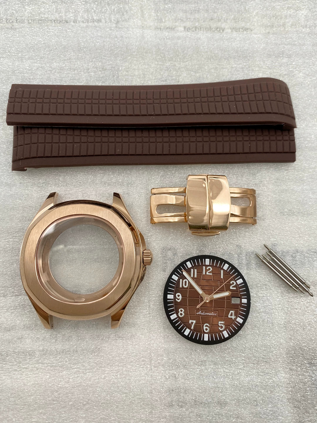 42mm Aquanaut Watch Case Set with 32mm dial hands sapphire glass 10ATM