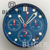 Chronograph Quartz Seamaster Dial 31mm Water Ripple for VK63/64 Movement