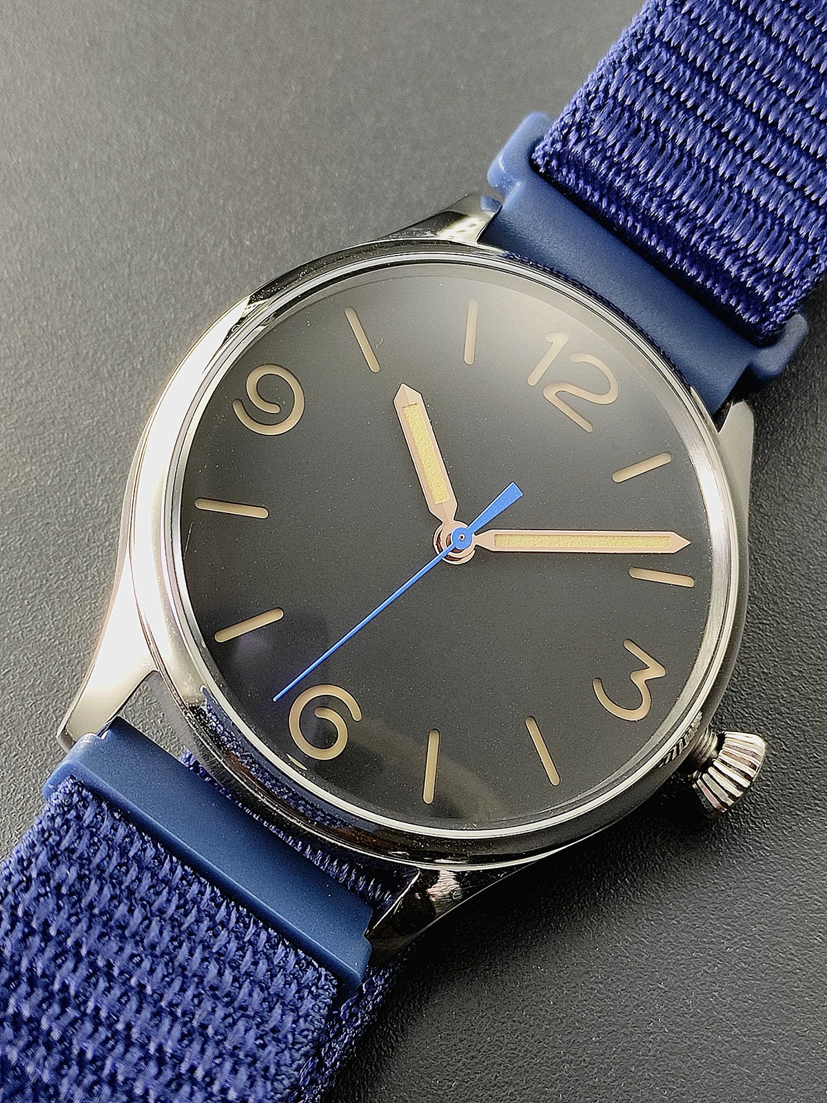 44mm VH31 Quartz Watch Italian Navy Mechanical Sweep Second Luminous 10ATM AR Sapphire California Dial