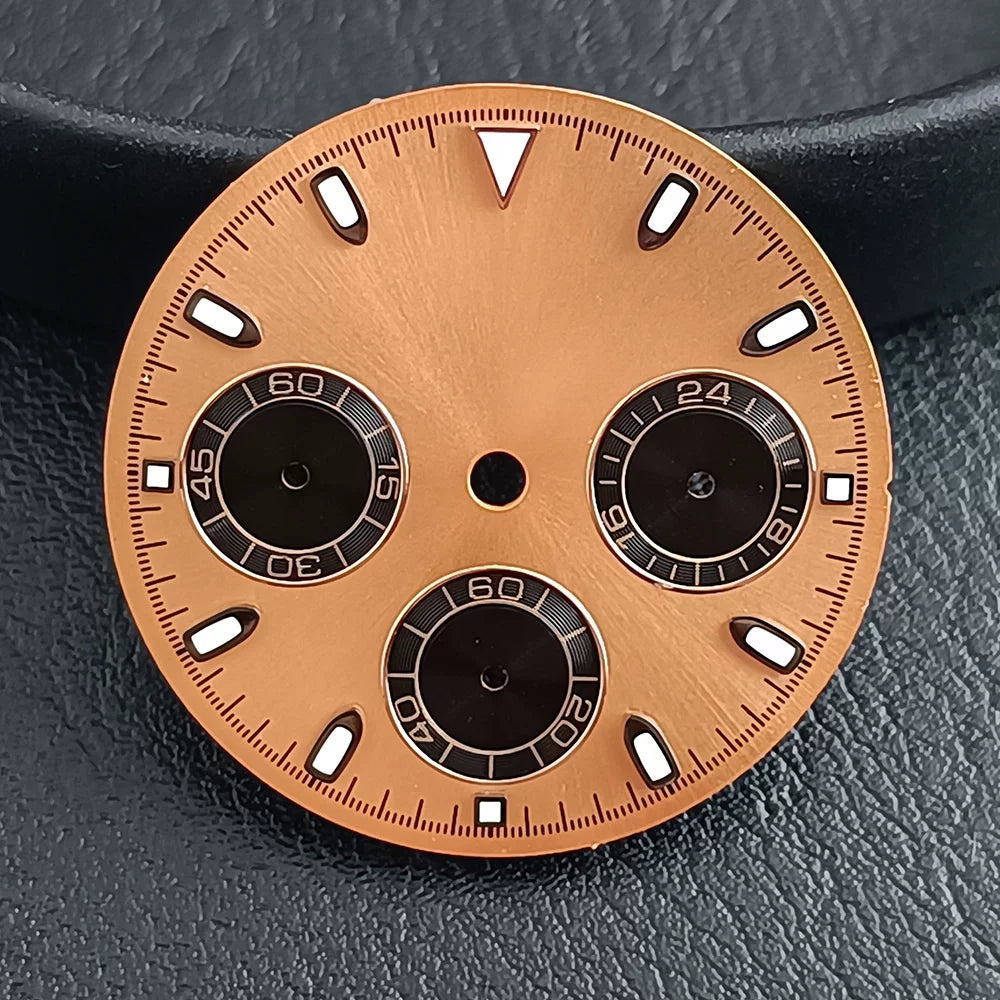 29Mm VK63 Dial luminous suitable for multi-function quartz movement Chronograph and supports customized logo.