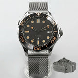 41Mm Men's Diving Watch Seamaster Sapphire 10ATM NH35A MIYOTA 8215 PT5000 Movement Mesh Green Lume Dual Crown