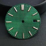 31.8mm Waffle Watch Dial no logo Sterile Green luminous for NH35/NH36 custom logo Available Prx
