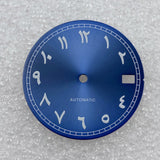 New Middle East Arabic digital dial 28.5MM green luminous watch dial fit NH35/NH36 movement
