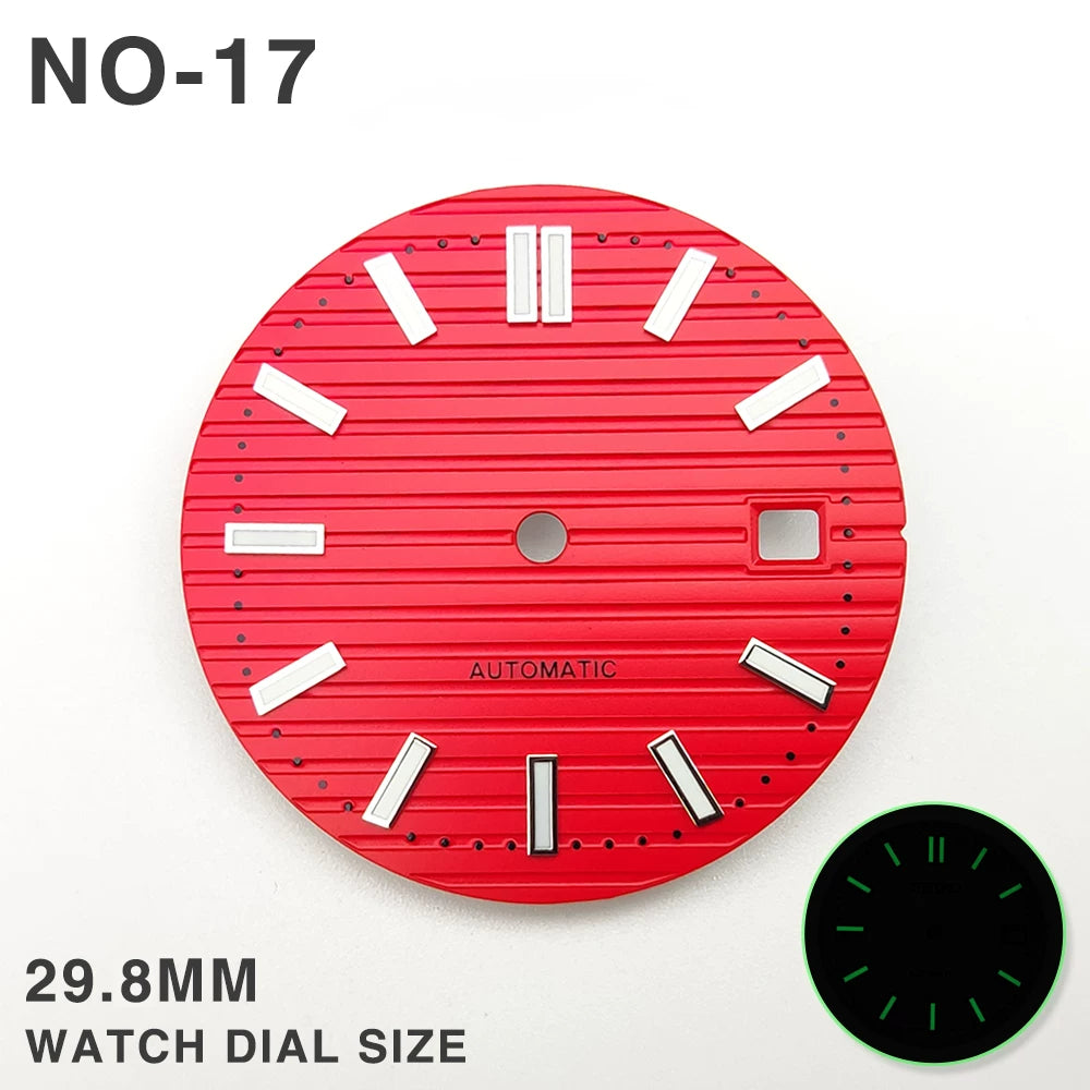 29.8MM Nautilus Dial for Miyota 8215 ETA 2836 2813 green luminous watch part