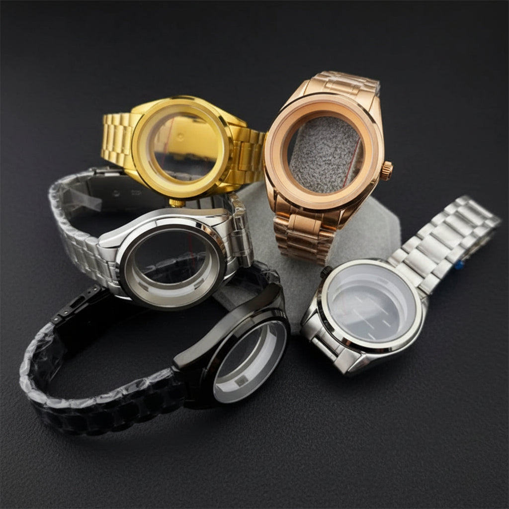 40MM White Birch Forest Watch Case business for NH35 34 36 38 etc Movement silver black gold