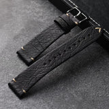 Handmade Ostrich Leather Strap 18 19 20 21 22mm Black Soft Men's Bracelet Vintage Fit Seiko 125mm+75mm