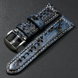 Handmade Snake Leather Strap Skin 20mm 22 24 26MM Textured Genuine Leather band