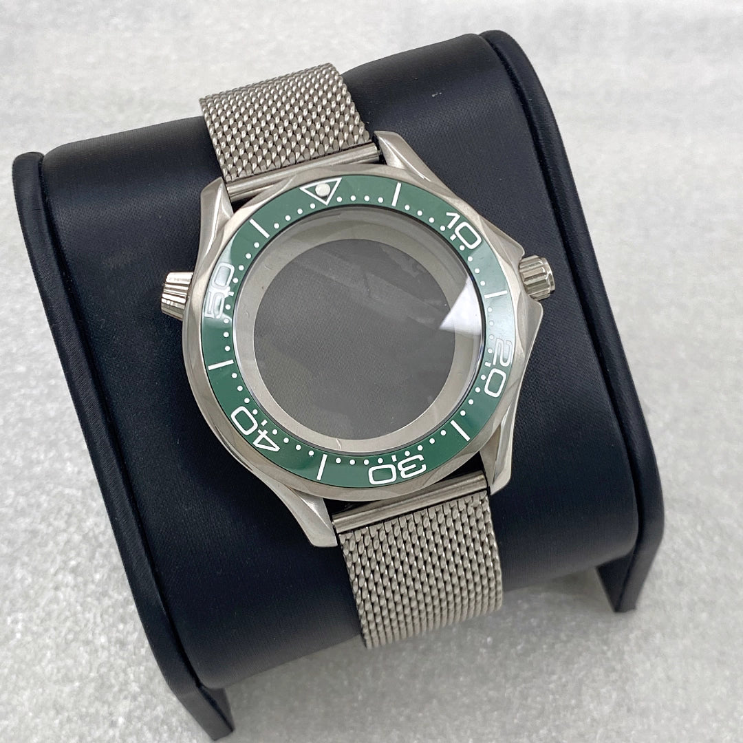 41mm改造シーマスター300ケースメッシュベルトサファイアガラスNH35ムーブメントに適合ステンレススチールケース