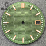 31mm Sterile Dial logo-free green luminous dial for NH35 movement 3 o'clock date