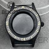 40mm PVD black Fifty Fathom Watch Case matte sandblasted Ceramic Bezel NH35 34 36 38 etc PT5000 ETA 2824 Miyota8215 movement 10Bar Sapphire